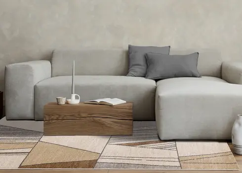 5' X 8' White And Black Geometric Area Rug