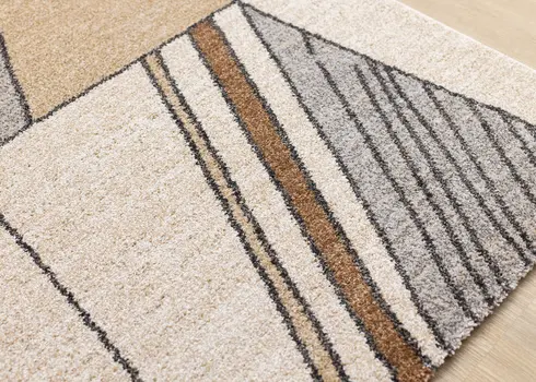 5' X 8' White And Black Geometric Area Rug