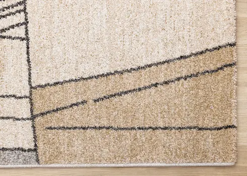 5' X 8' White And Black Geometric Area Rug