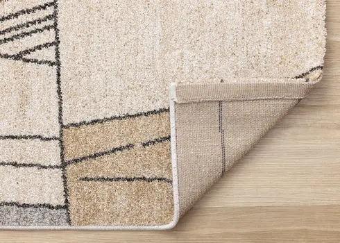 5' X 8' White And Black Geometric Area Rug