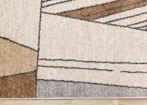 5' X 8' White And Black Geometric Area Rug