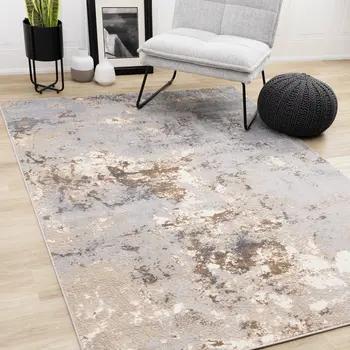 8' X 11' Taupe And Brown Area Rug