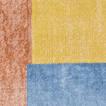 5' X 8' Yellow And Orange Geometric Area Rug
