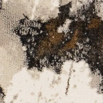 5' X 8' Taupe And Brown Botanical Leaves Area Rug