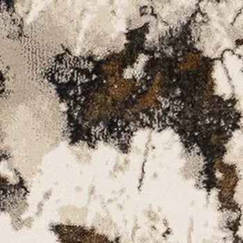 5' X 8' Taupe And Brown Botanical Leaves Area Rug