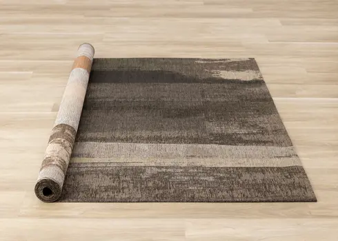8' X 11' Brown And Black Area Rug