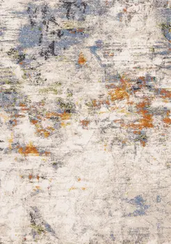 8' X 11' Taupe And Blue Area Rug