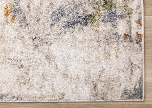 8' X 11' Taupe And Blue Area Rug