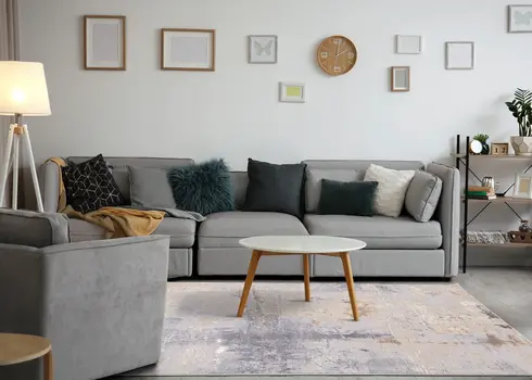 5' X 8' Taupe And Brown Area Rug