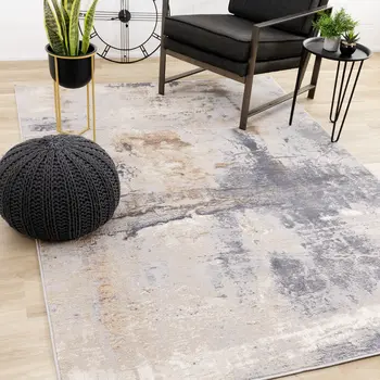 8' X 11' Taupe And Brown Area Rug