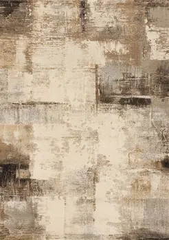 5' X 8' Cream And Brown Area Rug