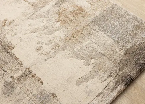 5' X 8' Cream And Brown Area Rug