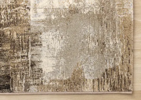 5' X 8' Cream And Brown Area Rug