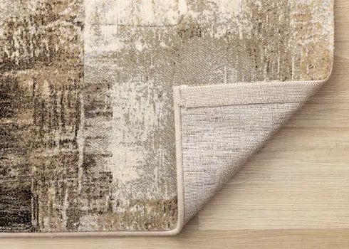 5' X 8' Cream And Brown Area Rug