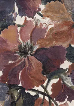 8' X 11' Pink And Green Botanical Leaves Area Rug