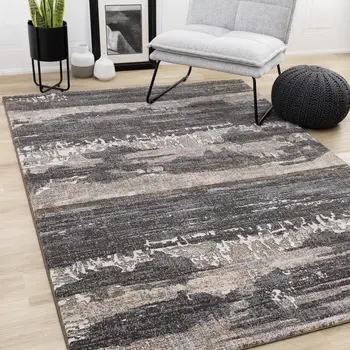 5' X 8' Black Area Rug