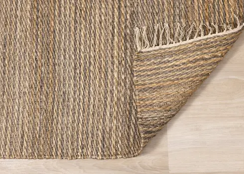 5' X 8' Taupe And Brown Jute Hand Woven Area Rug