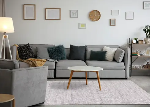 8' X 11' Beige And Cream Geometric Hand Woven Area Rug