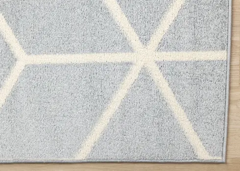 8' X 11' Blue And Cream Geometric Area Rug