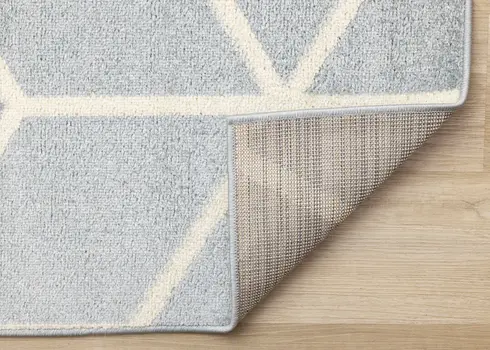 8' X 11' Blue And Cream Geometric Area Rug