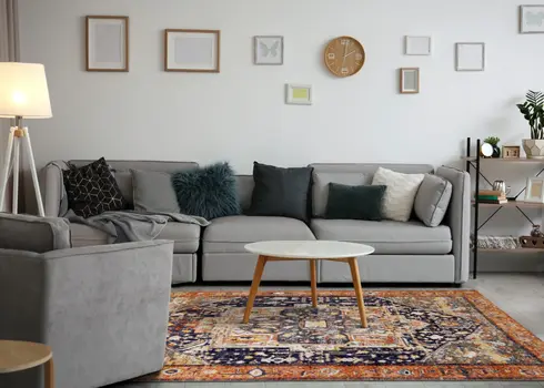 5' X 8' Orange Area Rug