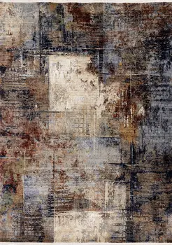 5' X 8' Cream And Blue Area Rug