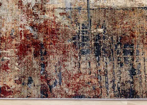 5' X 8' Cream And Blue Area Rug