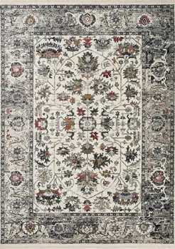 8' X 10' Cream And Blue Abstract Area Rug