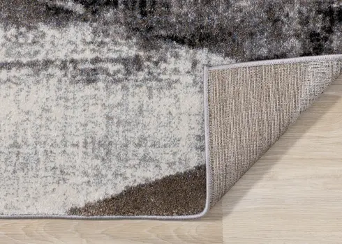 8' X 11' Cream And Brown Geometric Area Rug