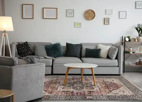 8' X 10' Pink And Cream Abstract Area Rug