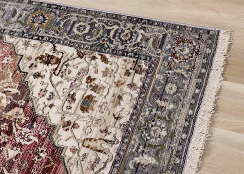 8' X 10' Pink And Cream Abstract Area Rug