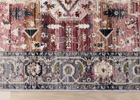 8' X 10' Pink And Cream Abstract Area Rug