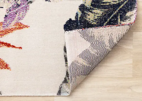8' X 11' Cream And Beige Botanical Leaves Area Rug