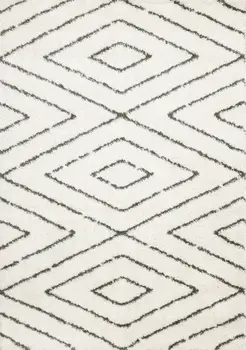 8' X 11' Cream And Green Geometric Area Rug