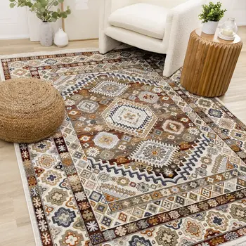 5' X 8' Cream Area Rug