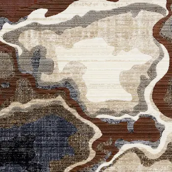 5' X 8' Beige And Blue Abstract Area Rug