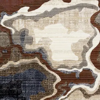 8' X 10' Beige And Blue Abstract Area Rug