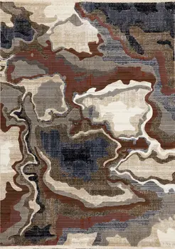 8' X 10' Beige And Blue Abstract Area Rug