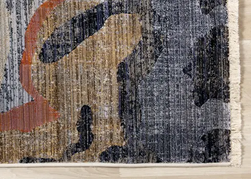 8' X 10' Beige And Blue Abstract Area Rug