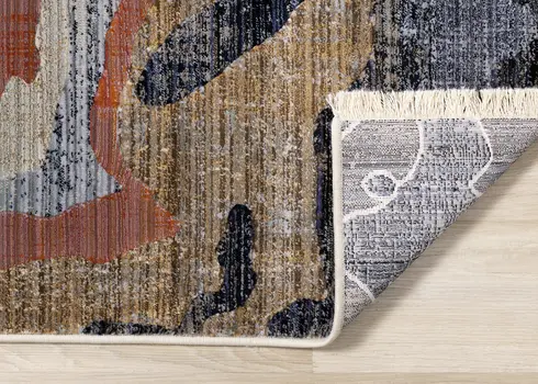 8' X 10' Beige And Blue Abstract Area Rug