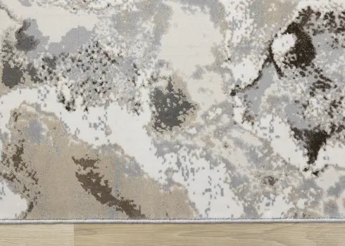 5' X 8' Taupe And Cream Area Rug