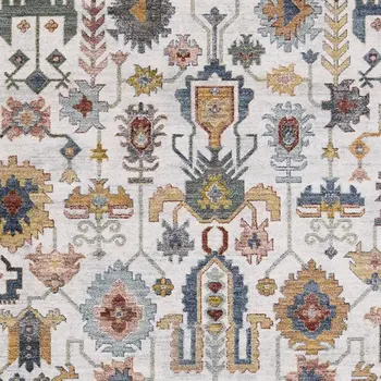 8' X 10' Cream And Blue Area Rug