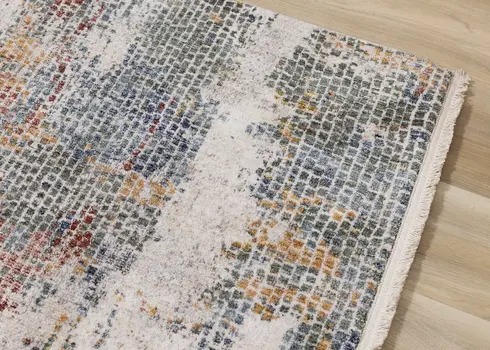 8' X 10' Cream And Blue Area Rug