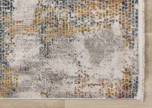 8' X 10' Cream And Blue Area Rug