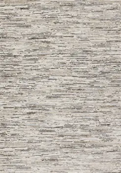 5' X 8' Cream And Brown Striped Area Rug