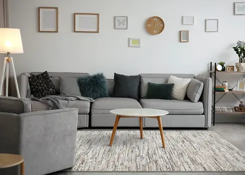 7' X 10' Cream And Brown Striped Area Rug