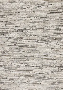 8' X 11' Cream And Brown Striped Area Rug