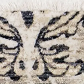5' X 8' Cream And Blue Abstract Area Rug