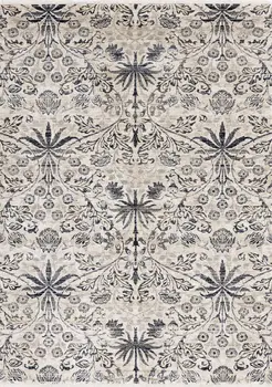 8' X 10' Cream And Blue Abstract Area Rug