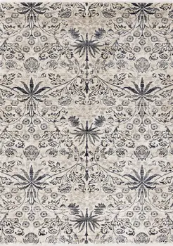 8' X 10' Cream And Blue Abstract Area Rug